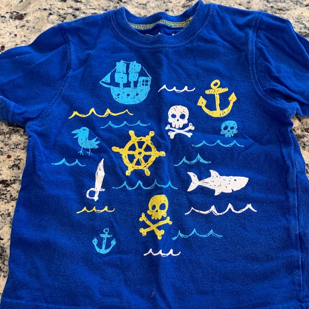 Jumping beans 2T tshirt. Sharks and skulls